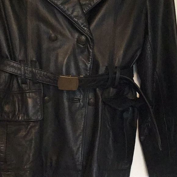 Otello Pelle Black Leather Jacket - Picture 2 of 8